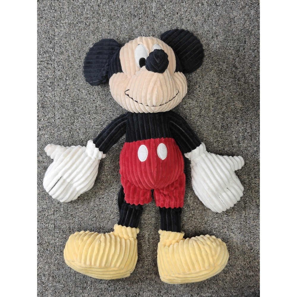 Disney Mickey Mouse Corduroy Soft Plush Stuffed Animal Toy Large Red Yellow